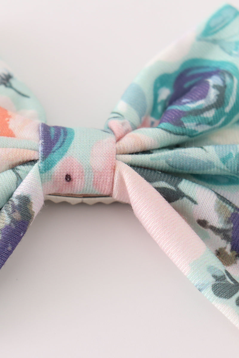 Garden Serenity Print Piggie Hair Bow
