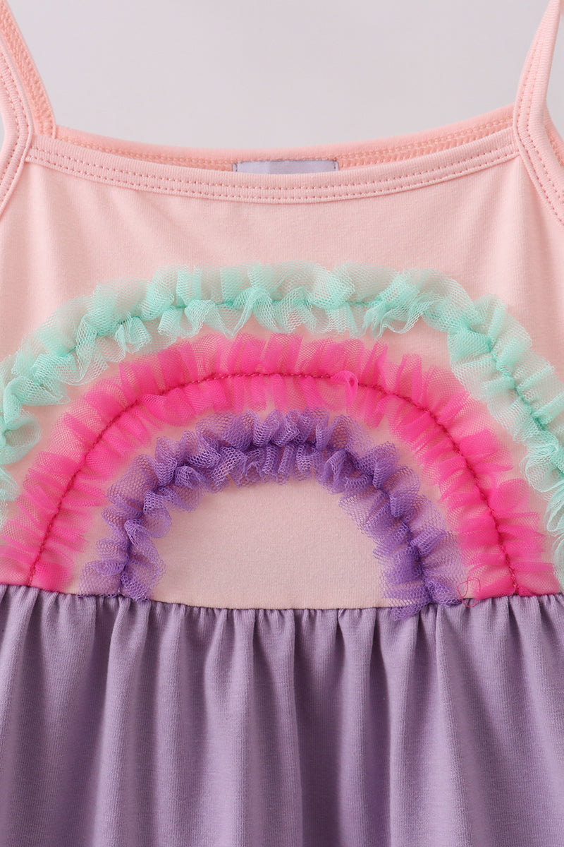 Purple Lace Rainbow Tiered Dress