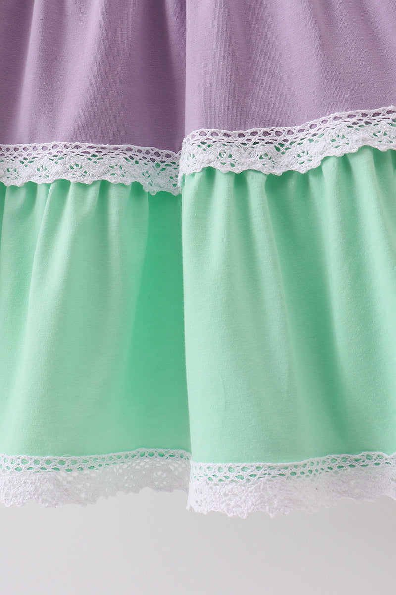 Purple Lace Rainbow Tiered Dress
