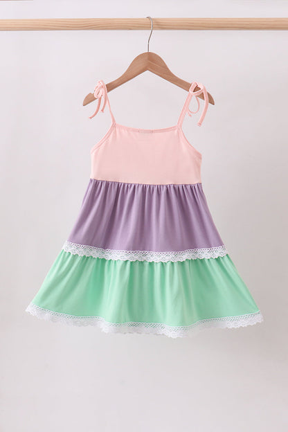 Purple Lace Rainbow Tiered Dress