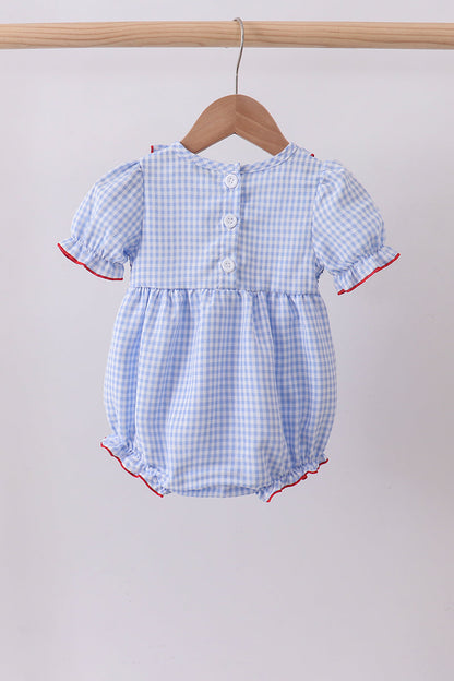 Blue Flag Smocked Ruffle Bubble