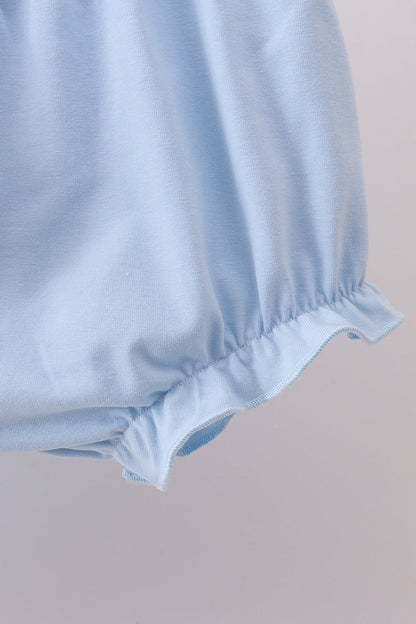 Blue Flag Smocked Ruffle Bloomer Set