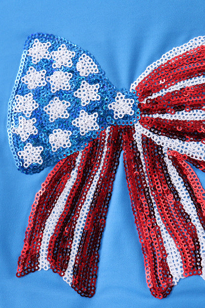 Blue Bow Sequin 2pc Swimsuit