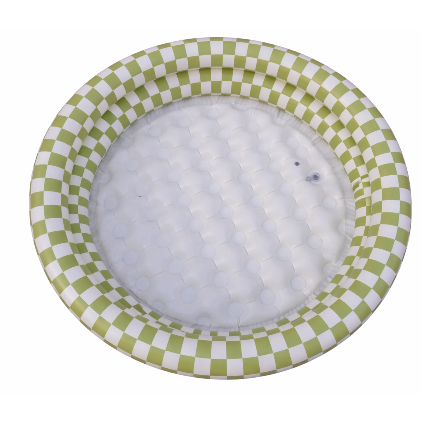 Ali+Oli Two-Ring Inflatable Kiddie Pool (Green Checkers)