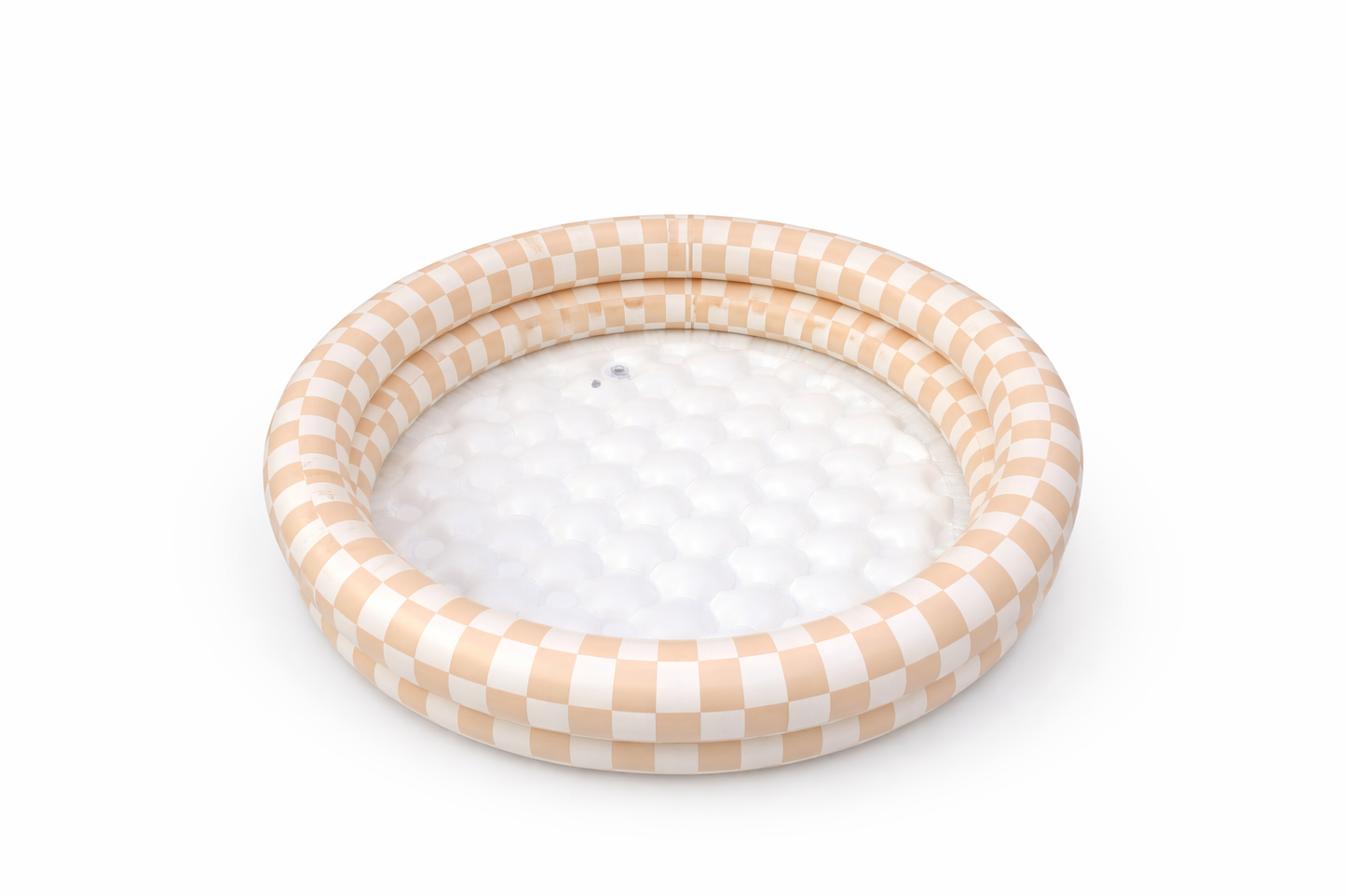 Ali+Oli Two-Ring Inflatable Kiddie Pool (Tan Checkers)