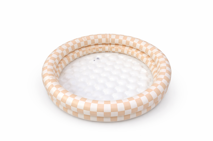 Ali+Oli Two-Ring Inflatable Kiddie Pool (Tan Checkers)