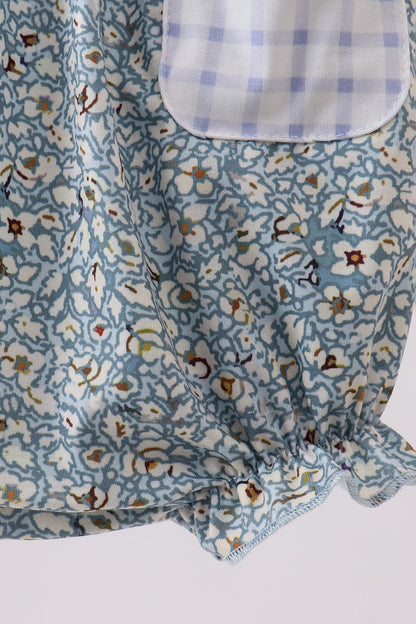 Floral Puppy Embroidery Ruffle Bubble