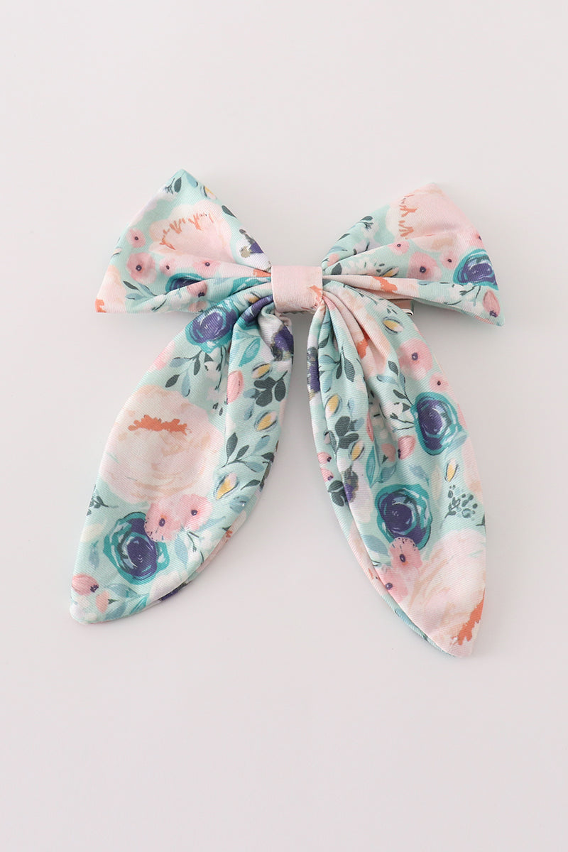 Green Garden Serenity Print Sailor Bow