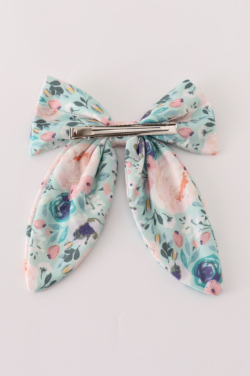 Green Garden Serenity Print Sailor Bow