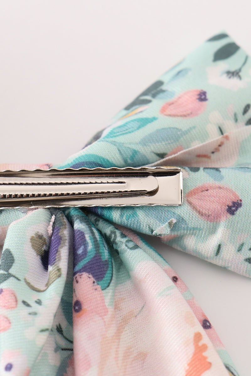 Green Garden Serenity Print Sailor Bow