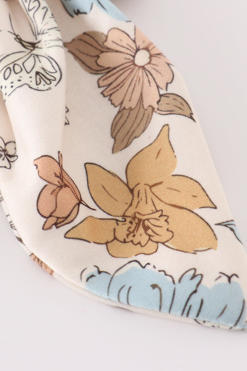 Floral Print 1pc Hair Bow