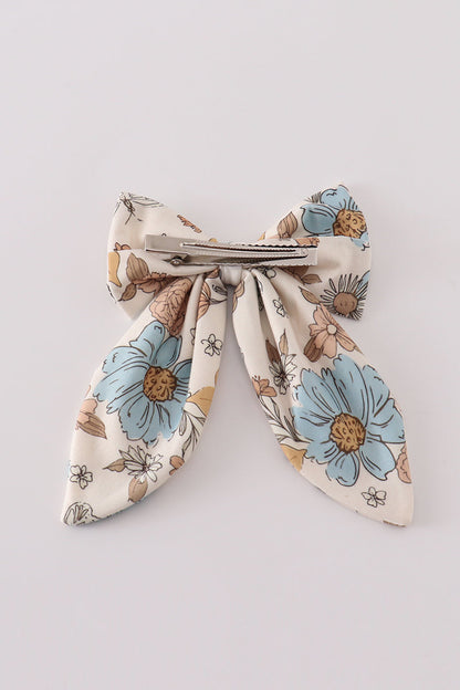 Floral Print 1pc Hair Bow