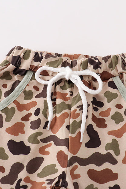Sage Camouflage Deer Applique Pants Set