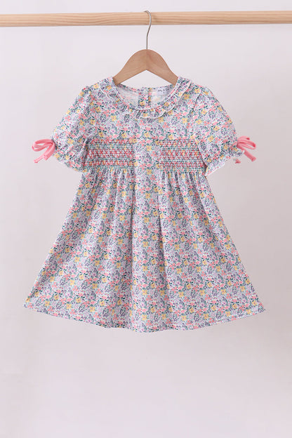 Summer Garden Smocked Ruffle Dress