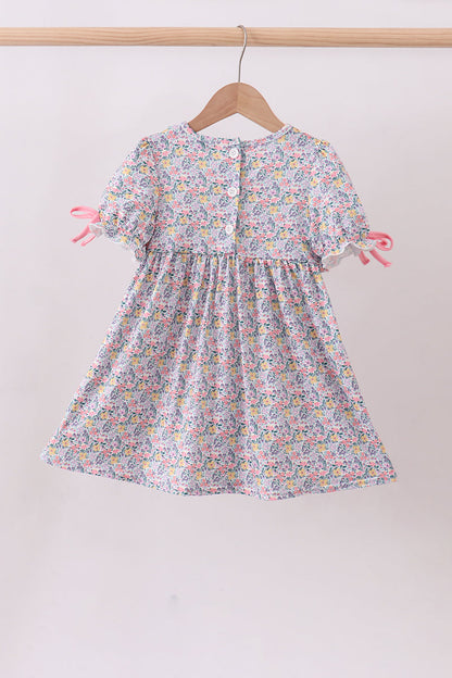 Summer Garden Smocked Ruffle Dress