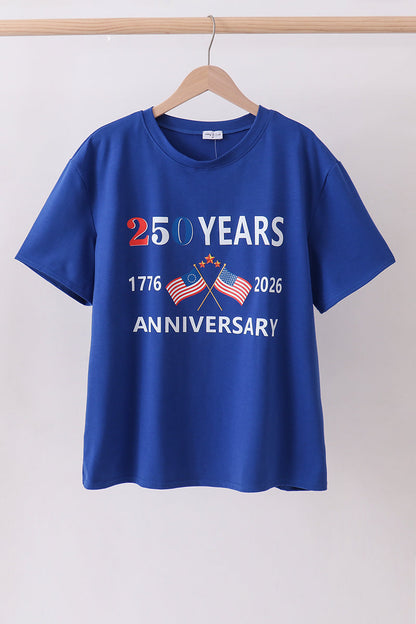 Blue 250 Years Flag Family Top