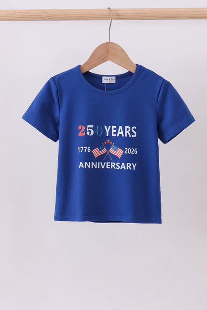 Blue 250 Years Flag Family Top