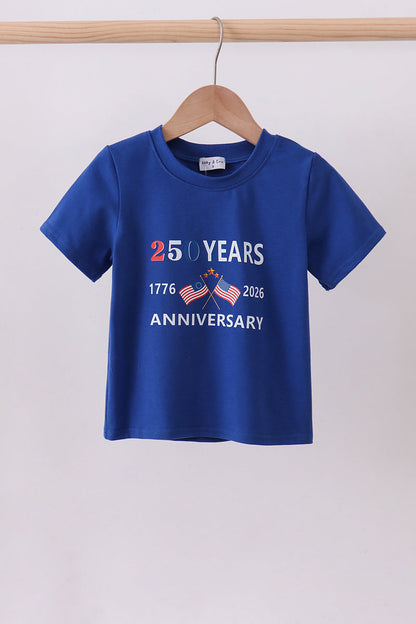Blue 250 Years Flag Family Top