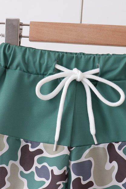 Camouflage Duck Embroidery Swim Trunks
