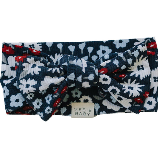 Americana Floral Ribbed Bamboo Head Wrap