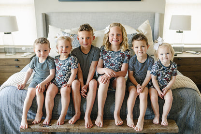 Americana Floral Ribbed Bamboo Cozy Short Set