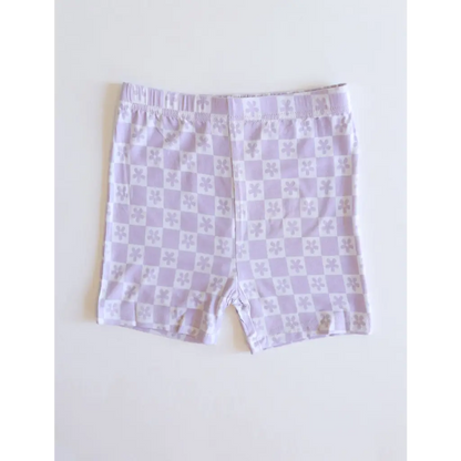 Lavender Checker Short Set in Soft Bamboo Blend